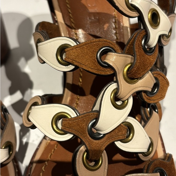 Coach 1941 Coachlink Sandals Saddle/Beechwood/Chalk Size 7 - Picture 4 of 7